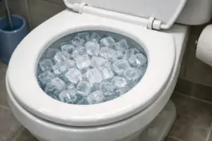 Ni químicos tóxicos ni fontaneros caros porque echar hielo en el inodoro es el mejor mantenimiento preventivo