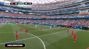 La señal de RTVE Play durante una pausa de hidratación en el Mundial