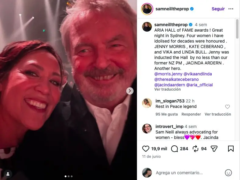 La curiosa imagen de Sam Neill, actor de Jurassic Park, antes de su repentino fallecimiento 3 Sam Neill