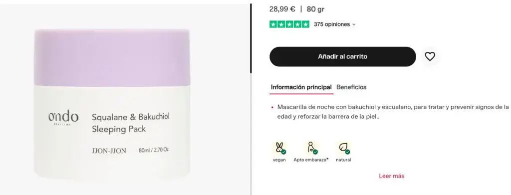 Piel luminosa, hidratada y suave: Esta es la mascarilla coreana nocturna de Miin Cosmetics que se agota en minutos 1 Bakuchiol y escualano como pilares del éxito en Miin Cosmetics