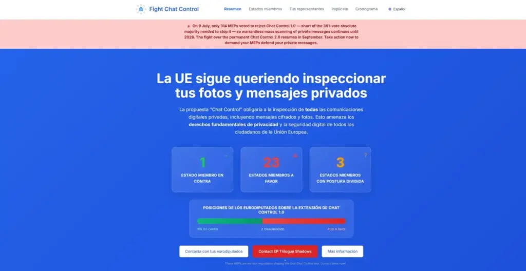 Fight Chat Control es una iniciativa contra la aprobación de Chat Control