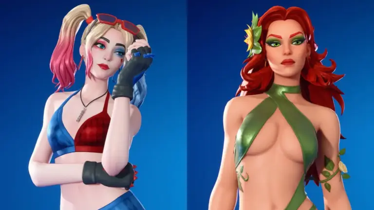 Fortnite lanza skins de Hiedra Venenosa y Harley Quinn con restricción de edad por mostrar demasiado