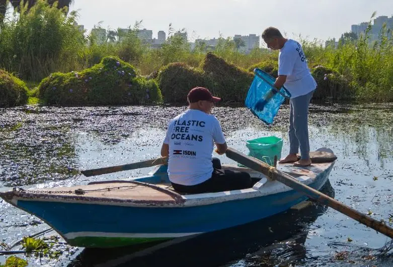 plásticos del río Nilo Imagen de la recogida