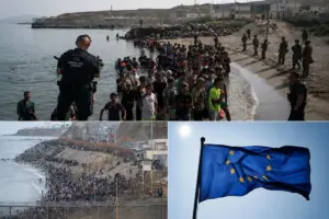 Secuencias del control de fronteras en Ceuta, tras la invasión de finales de julio