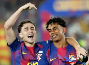 Fermín y Lamine, uno de los jugadores del FC Barcelona que ha disputado el Mundial