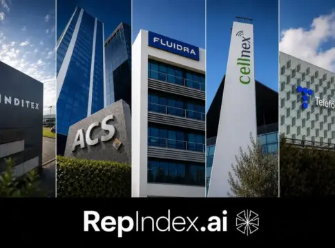 Inditex, ACS, Fluidra, Cellnex y Telefónica lideran la reputación algorítmica del IBEX 35 en 2026, según RepIndex AI Inditex, ACS, Fluidra, Cellnex y Telefónica lideran la reputación algorítmica del IBEX 35 en 2026, según RepIndex.AI
