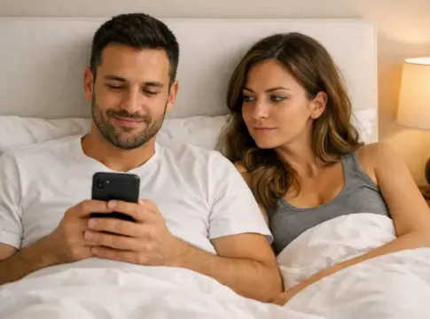 pareja movil cama