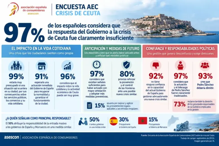 El 97% de los españoles considera que la respuesta del Gobierno a la crisis de Ceuta fue claramente insuficiente
