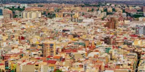 a view of a city from a high point of view