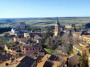 a view of a town from a high point of view
