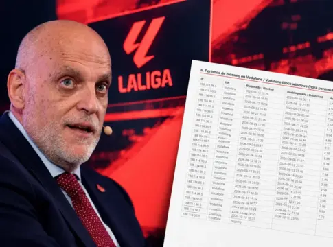 Bloqueos LaLiga empresario LaLiga de Javier Tebas lleva a cabo bloqueos de internet cada vez que hay fútbol