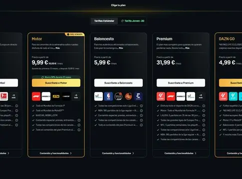 Planes DAZN Planes de DAZN a 28 de octubre de 2026, con el nuevo DAZN Go en funcionamiento
