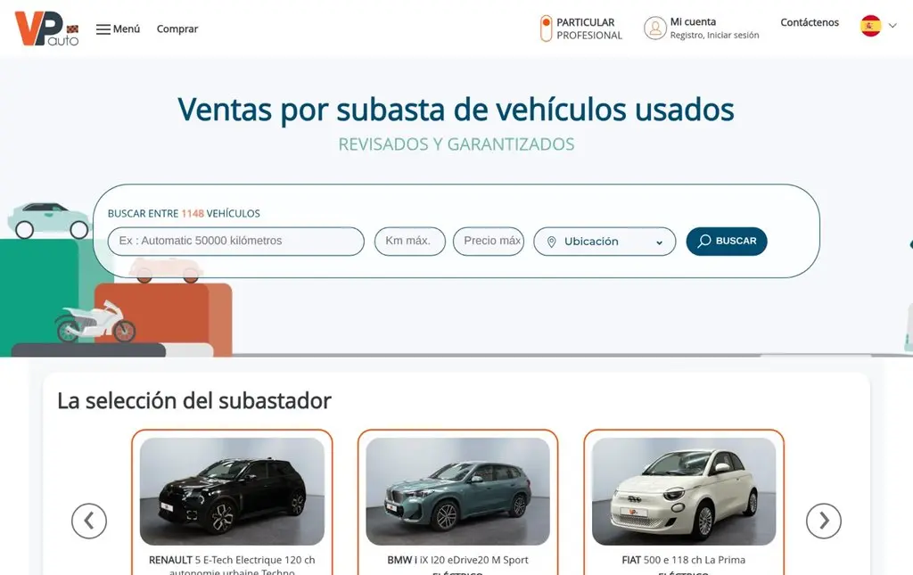 Plataformas top de subastas de coches usados online 2 VPauto