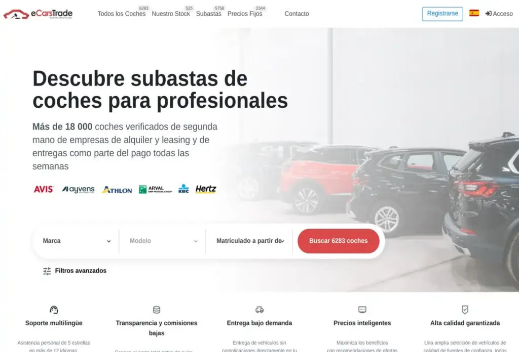 Plataformas top de subastas de coches usados online 1 eCarsTrade